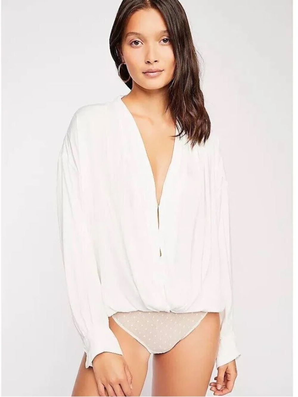 Intimately Free People NWT Ivory White Lady Like Lady Bodysuit Sz Small
